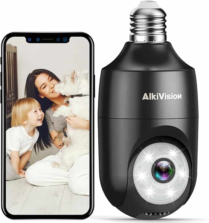 AlkiVision 2K Light Bulb Security Camera